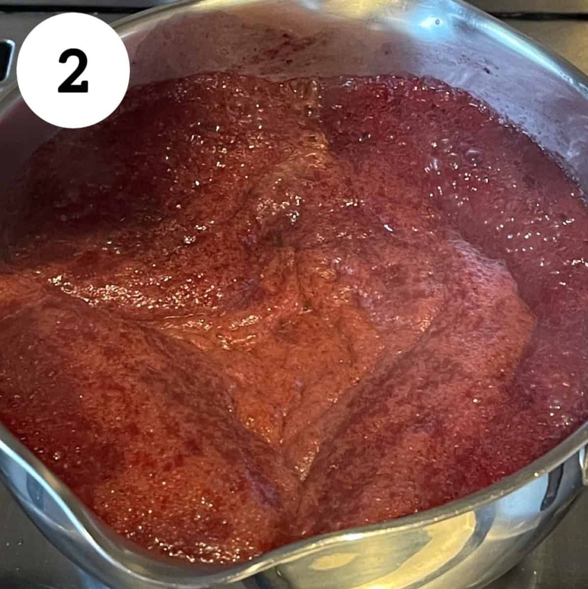 cooking the cherry mixture.