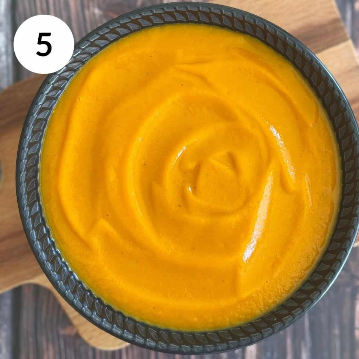 blended soup, served in a bowl.